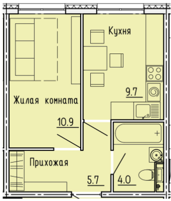 1 комнатная с ремонтом 30,3 кв.м. (ЖК “Лугометрия”)